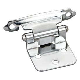 Traditional 1/2" Overlay Hinge with Screws - Polished Chrome