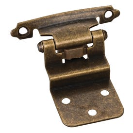 Traditional 3/8” Inset Hinge with Semi-Concealed Frame Wing - Antique Brass