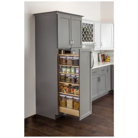 14" Wide 60" Tall Heavy-Duty Wood Pantry Pullout
