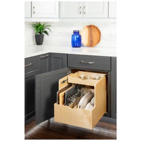 Wood Double Drawer Cookware Rollout