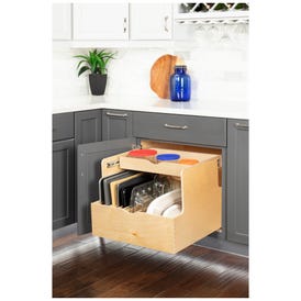 27" Wood Double Drawer Cookware Rollout