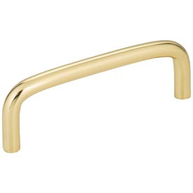 3-1/2" Center-to-Center Polished Brass Torino Cabinet Wire Pull