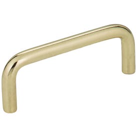 3" Center-to-Center Polished Brass Torino Cabinet Wire Pull