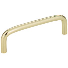 96 mm Center-to-Center Polished Brass Torino Cabinet Wire Pull