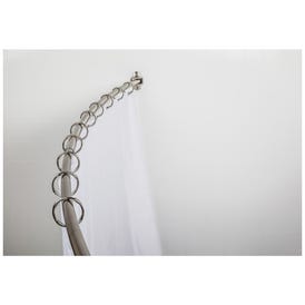 56"-72" Satin Nickel Adjustable Curved Shower Curtain Rod - Retail Packaged