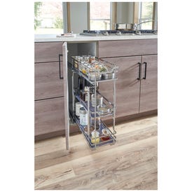 5" Polished Chrome STORAGE WITH STYLE® Metal "No Wiggle" Soft-close Base Pullout