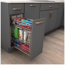 5" Polished Chrome STORAGE WITH STYLE® Metal "No Wiggle" Under Drawer Soft-close Base Pullout