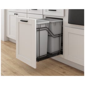 Double 35 Quart Black Nickel STORAGE WITH STYLE® Metal Soft-close Trashcan Pullout