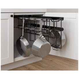 Black Nickel STORAGE WITH STYLE® Soft-close Hanging Pan Pullout