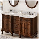 61" Clairemont-only Double Vanity Top & Bowls - Sink bowls included with top