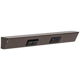 18" TR Switch Series Angle Power Strip, Left Switches, Bronze Finish, Black Switches and Receptacles