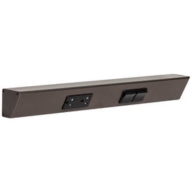 18" TR Switch Series Angle Power Strip, Right Switches, Bronze Finish, Black Switches and Receptacles