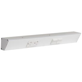 18" TR Switch Series Angle Power Strip, Right Switches, White Finish, White Switches and Receptacles