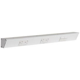24" TR Switch Series Angle Power Strip, Right Switches, White Finish, White Switches and Receptacles