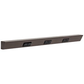30" TR Switch Series Angle Power Strip, Left Switches, Bronze Finish, Black Switches and Receptacles