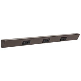 30" TR Switch Series Angle Power Strip, Right Switches, Bronze Finish, Black Switches and Receptacles