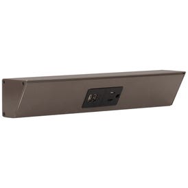 12" TR USB Series Angle Power Strip with USB, Bronze Finish, Black Receptacles