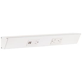 18" TR USB Series Angle Power Strip with USB, White Finish, White Receptacles