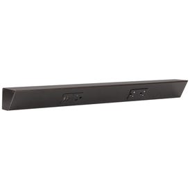 24" TR USB Series Angle Power Strip with USB, Black Finish, Black Receptacles