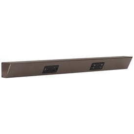 24" TR USB Series Angle Power Strip with USB, Bronze Finish, Black Receptacles