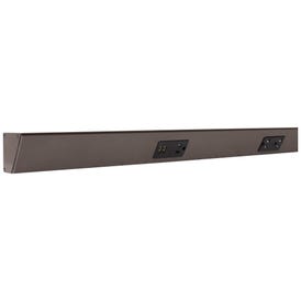 60" TR USB Series Angle Power Strip with USB, Bronze Finish, Black Receptacles