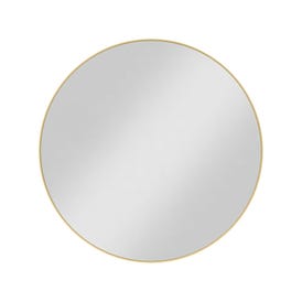 30" x 1" Brushed Gold Circular Metal Frame mirror