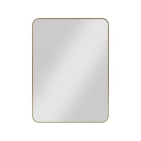 22" W x 1" D x 30" H Satin Bronze Rounded Rectangle Metal Frame Mirror