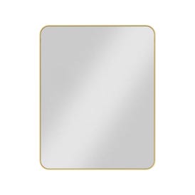24" W x 1" D x 30" H Brushed Gold Rounded Rectangle Metal Frame Mirror