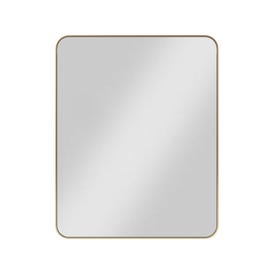 24" W x 1" D x 30" H Satin Bronze Rounded Rectangle Metal Frame Mirror