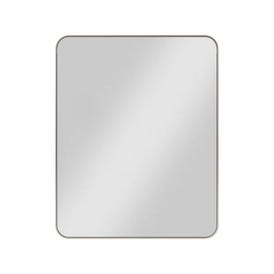 24" W x 1" D x 30" H Satin Nickel Rounded Rectangle Metal Frame Mirror