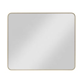 33" W x 1" D x 28" H Satin Bronze Rounded Rectangle Metal Frame Mirror