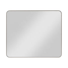 33" W x 1" D x 28" H Satin Nickel Rounded Rectangle Metal Frame Mirror