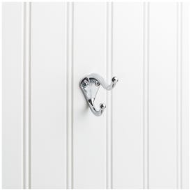 2-5/16" Polished Chrome Traditional Double Prong Ball End Wall Mounted Utility Hook