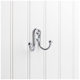 2-9/16" Polished Chrome Classic Double Prong Ball End Wall Mounted Hook