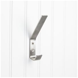 5-9/16" Modern Double Prong Wall Mounted Stainless Steel Hook