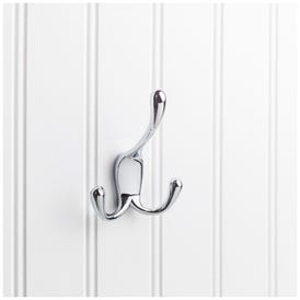 4" Polished Chrome Large Concealed Triple Prong Wall Mounted Hook
