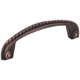 96 mm Center-to-Center Brushed Oil Rubbed Bronze Rope Rhodes Cabinet Pull
